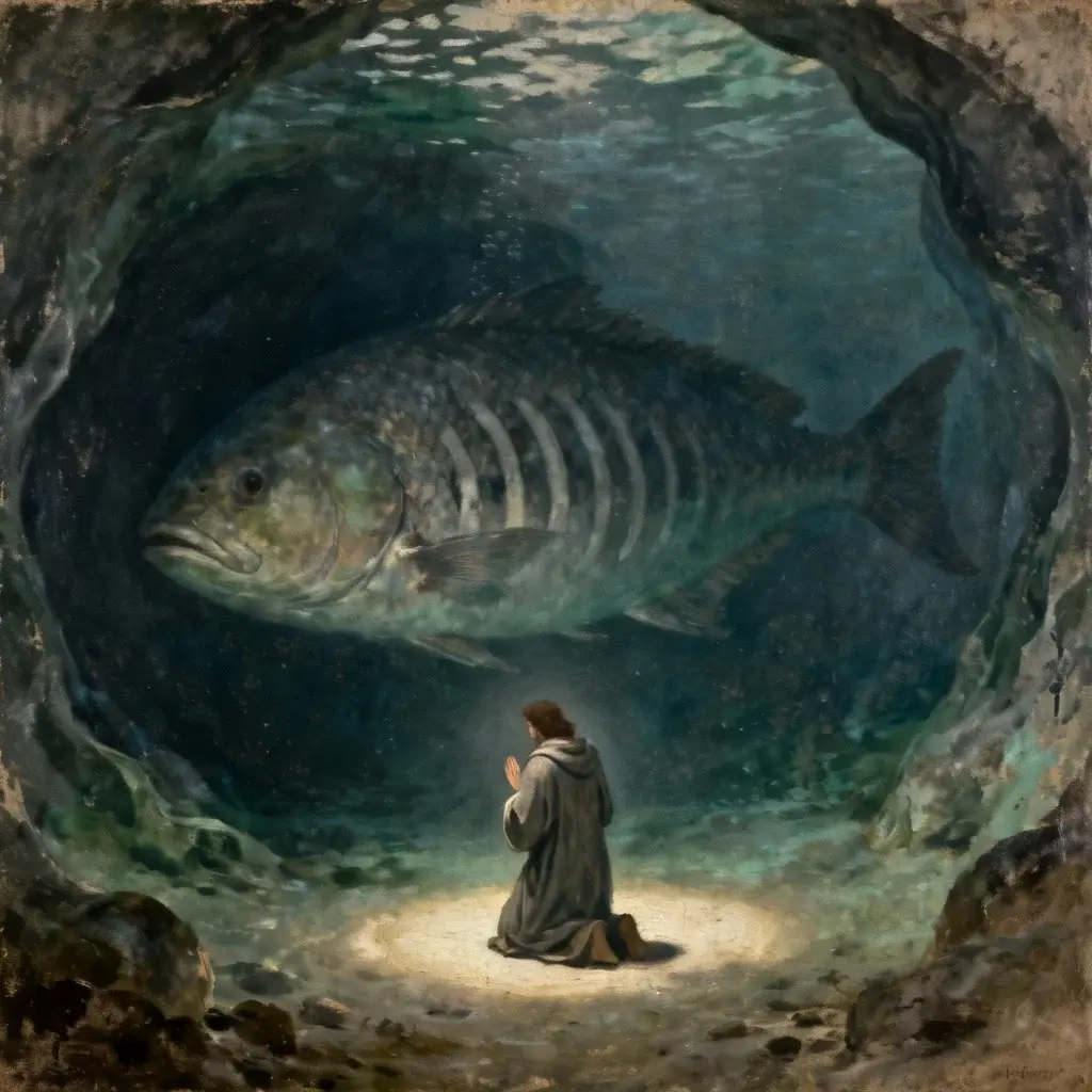 The Repentance of Jonah in the Belly of the Fish